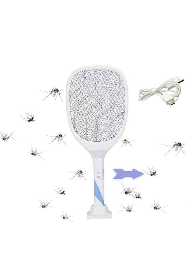 ARABIQO 4000V Fly Swatter Bug Zapper Racket with UV Purple Mosquito Light, Dual Mode Electric Mosquito Killer, Rechargeable Base for Indoor & Outdoor Home, Office, Patio, Camping (1 Pack) - Image 1